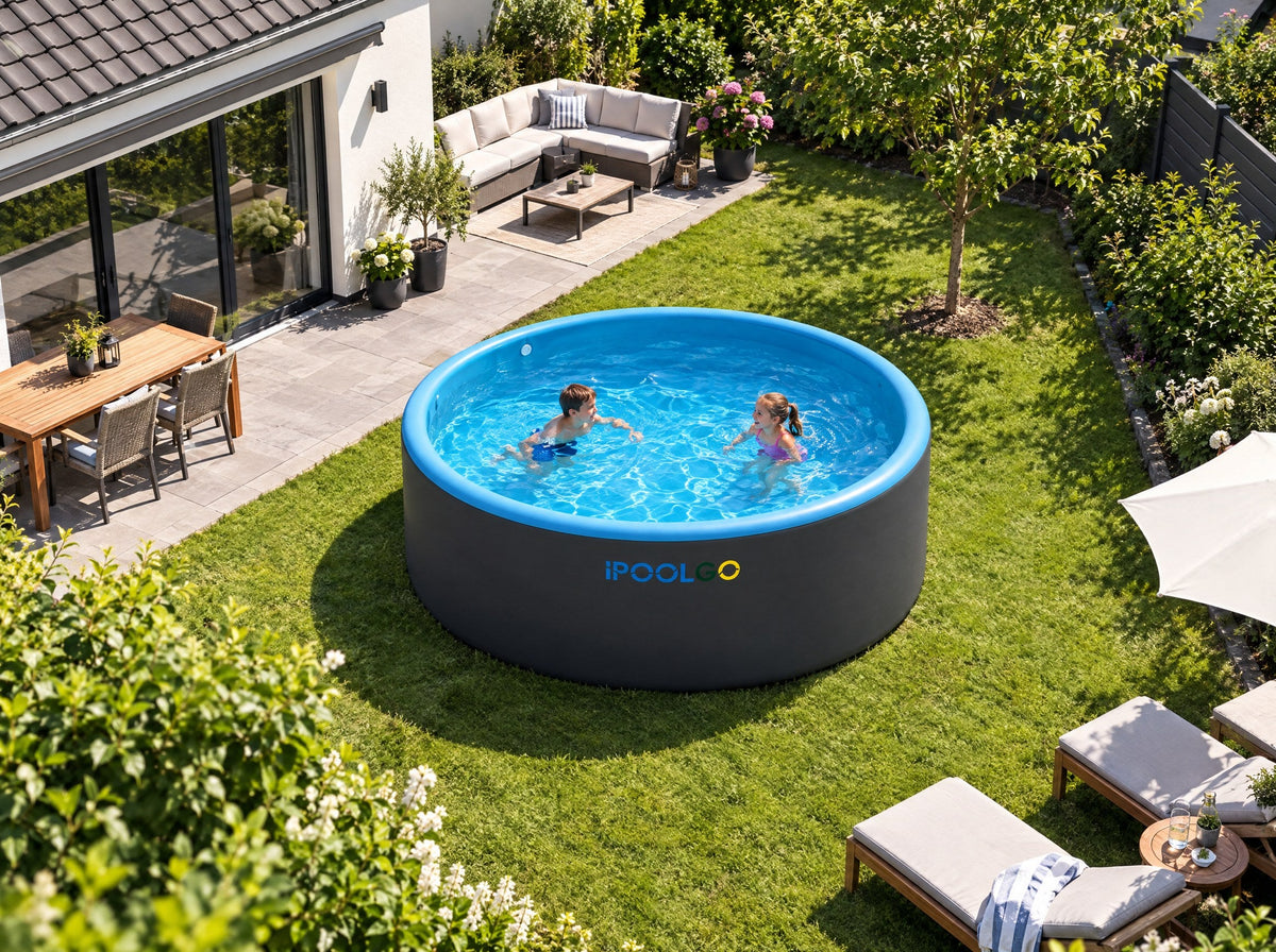 Großer runder iPoolGo Pool von oben